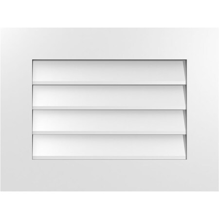 Ekena Millwork Vertical Surface Mount PVC Gable Vent: Non-Functional, w/ 3-1/2"W x 1"P Standard Frame, 24"W x 18"H GVPVE24X1801SN